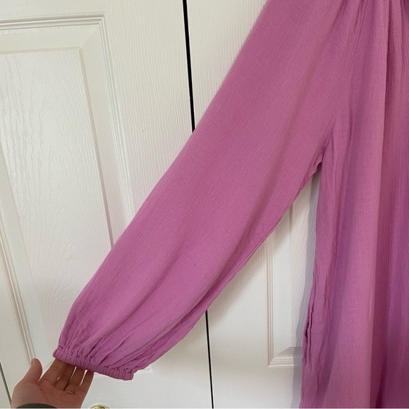 Hatch NWOT The Katia Pink Gauze Cotton Long Sleeve Maternity Summer Dress XL - Picture 7 of 9